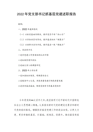 2022年党支部书记抓基层党建述职报告.docx