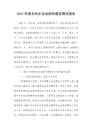 2021年度东和乡法治政府建设情况报告.docx