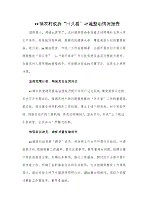 xx镇农村改厕“回头看”环境整治情况报告.docx