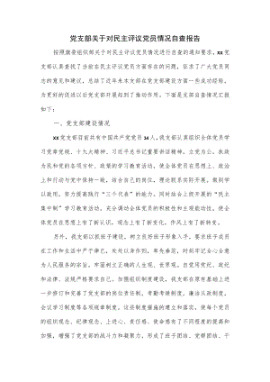 党支部关于对民主评议党员情况自查报告.docx
