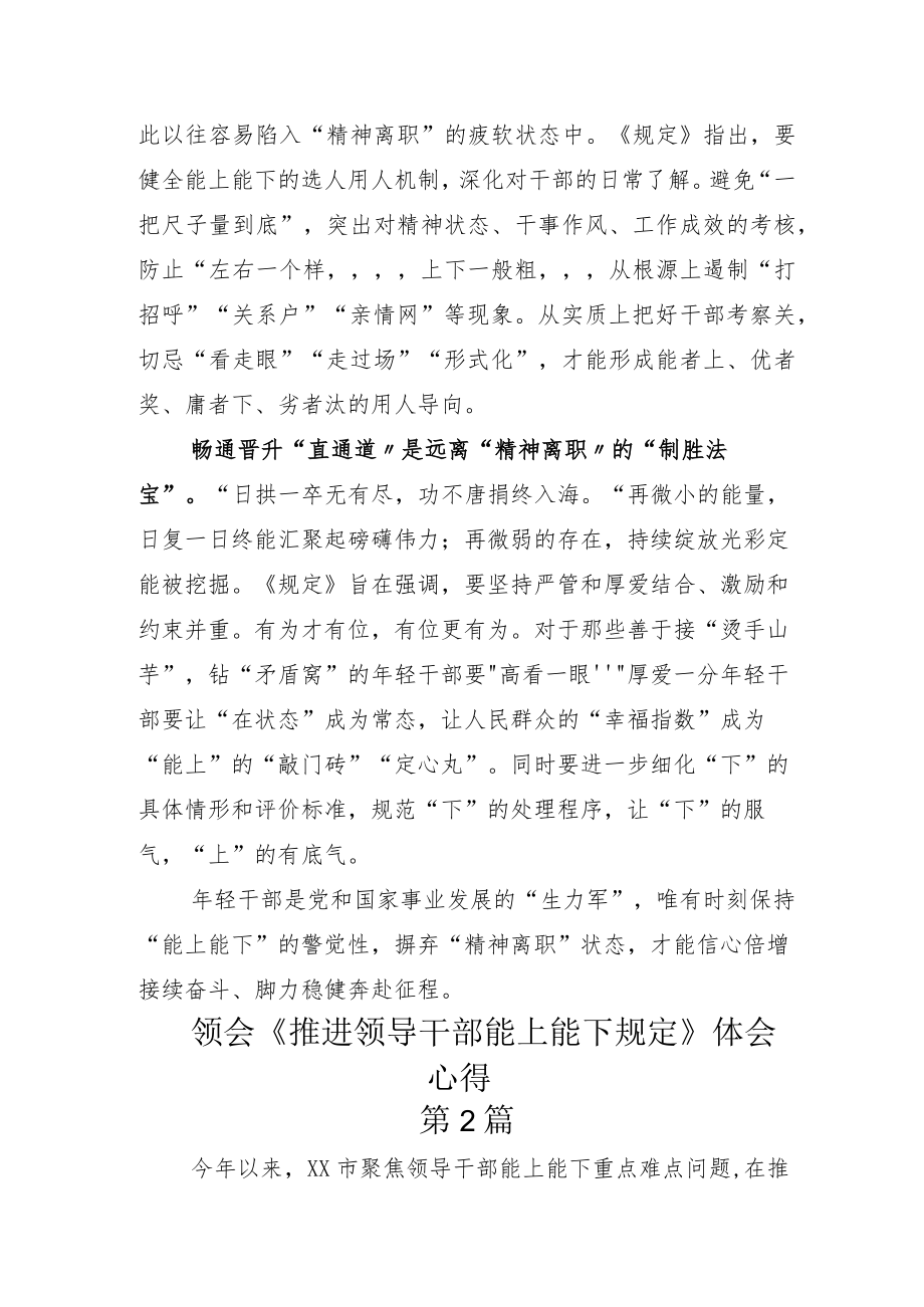 2022年度学习《推进领导干部能上能下规定》研讨材料.docx_第2页