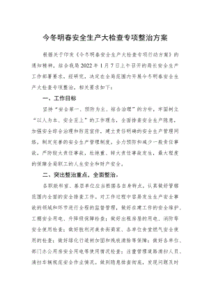 今冬明春安全生产大检查专项整治方案.docx