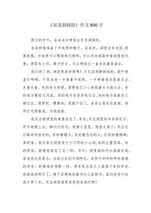 《双龙洞探险》作文600字.docx