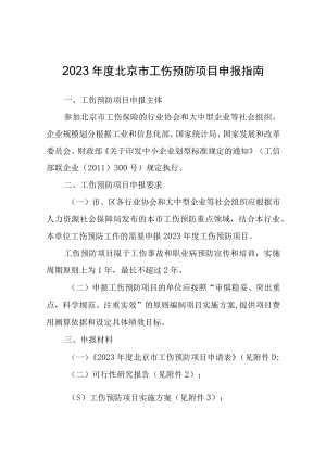 2023年度北京市工伤预防项目申报指南.docx