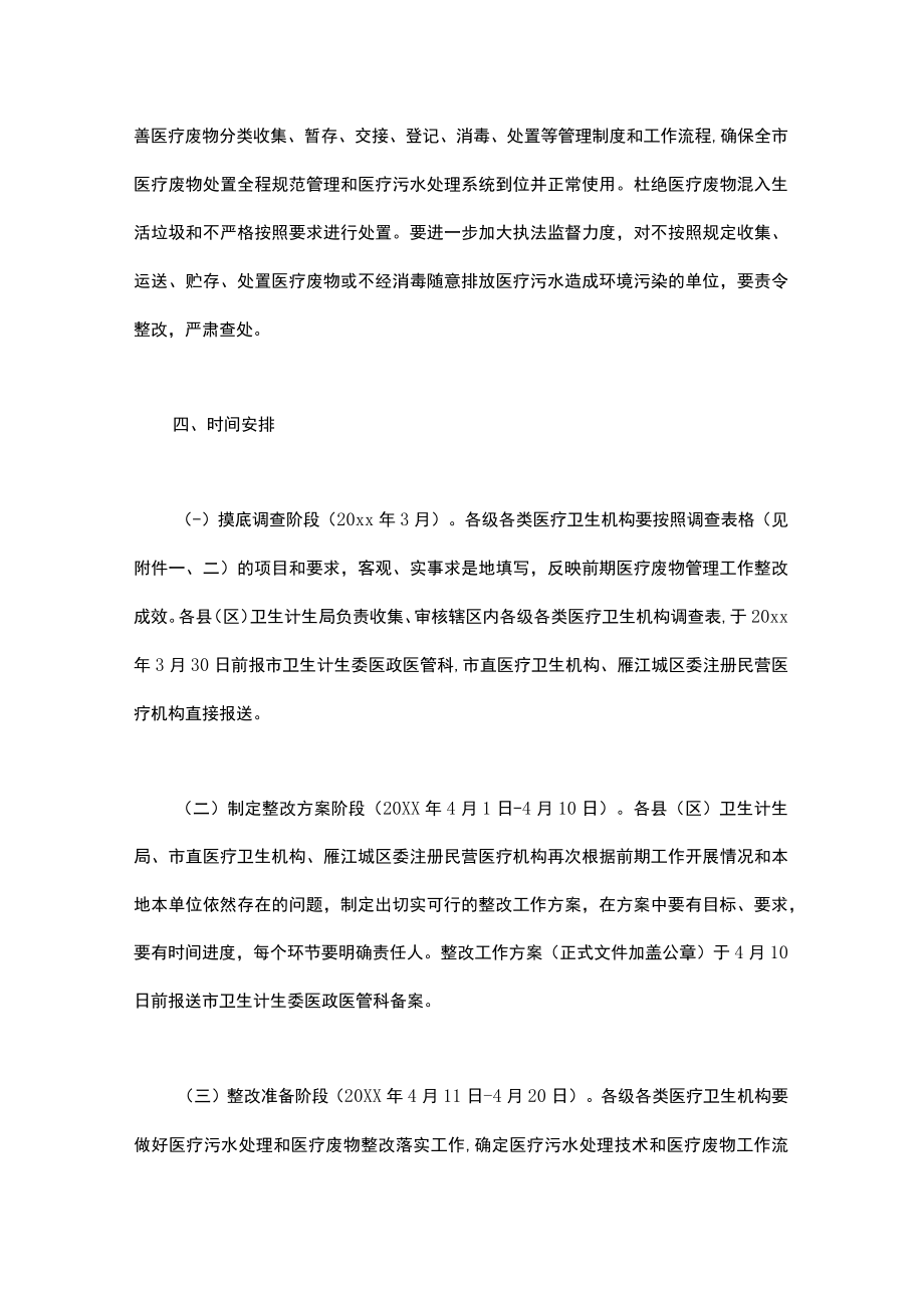 xx市规范医疗废物和医疗污水处置专项整改工作方案.docx_第3页