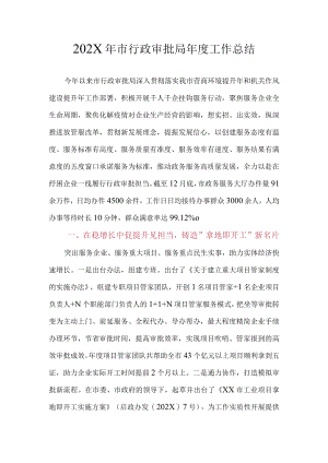 XX市行政审批局2022年度工作总结及2023年工作计划.docx