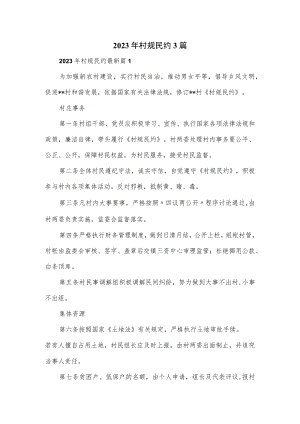 2023年村规民约3篇.docx