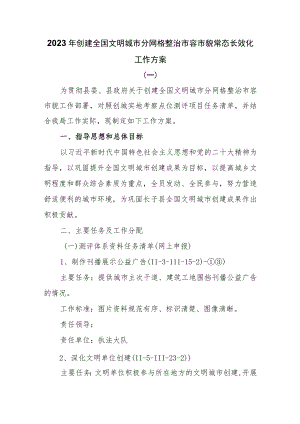2023年创建全国文明城市分网格整治市容市貌常态长效化工作方案两篇.docx