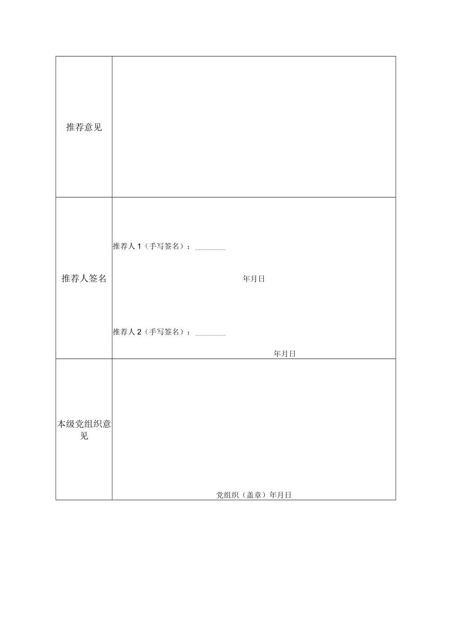入党民主推荐表（党员推荐）.docx_第2页