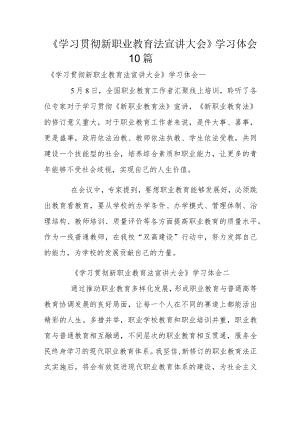 《学习贯彻新职业教育法宣讲大会》学习体会10篇.docx