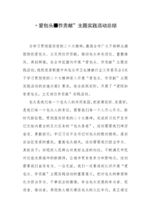 “爱包头、作贡献”主题实践活动总结.docx