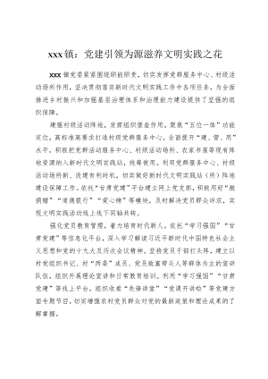 xx镇：以党建引领为源++滋养文明实践之花.docx