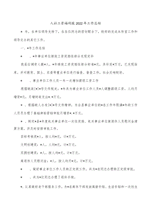 人社工资福利股2022年工作总结.docx