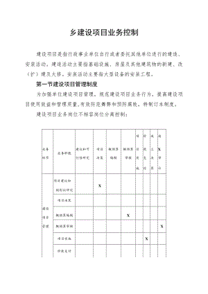 乡建设项目业务控制.docx
