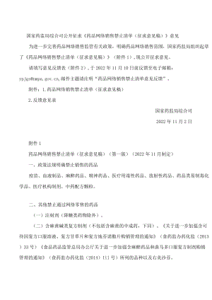 《药品网络销售禁止清单(征求意见稿)》.docx