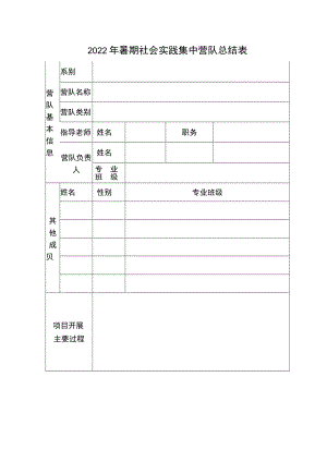 2022年暑期社会实践集中营队总结表.docx