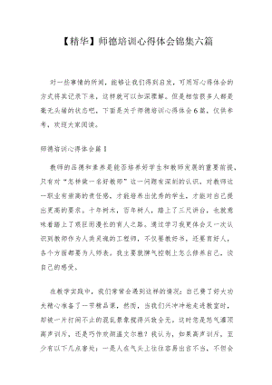 【精华】师德培训心得体会锦集六篇.docx