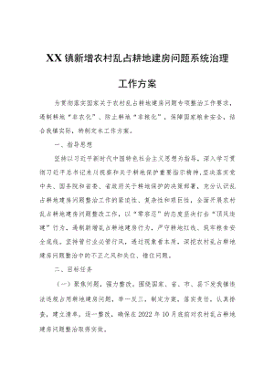 XX镇新增农村乱占耕地建房问题系统治理工作方案.docx
