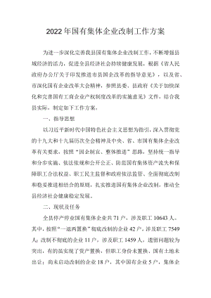 2022年国有集体企业改制工作方案.docx