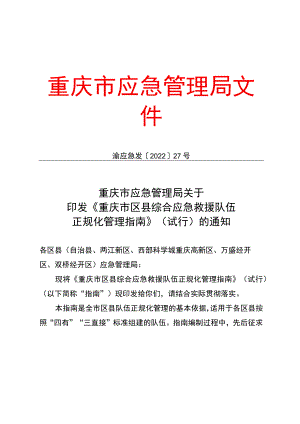 《重庆市区县综合应急救援队伍正规化管理指南》.docx
