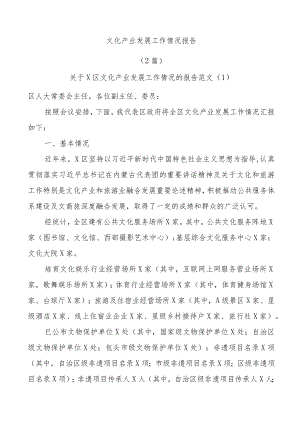 (2篇)文化产业发展工作情况报告.docx