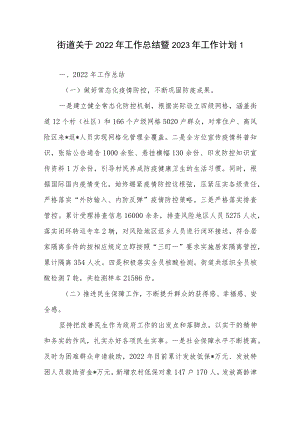 2022年度街道年终工作总结暨2023年工作计划思路5篇.docx