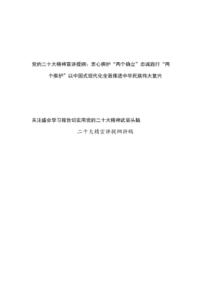 党的报告精神学习宣讲提纲2篇.docx