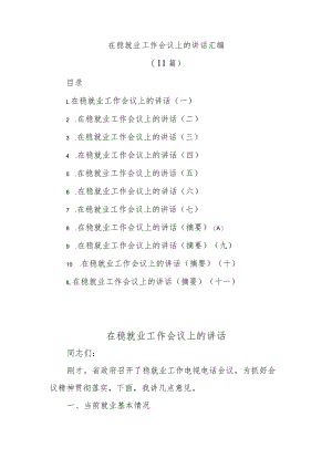 (11篇)在稳就业工作会议上的讲话汇编.docx