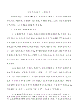 2022年参加培训个人党性分析.docx