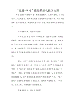 “党建+网格”推进精细化社区治理.docx