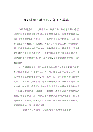 XX镇关工委2022年工作要点.docx