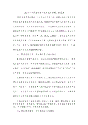 2023年市数据资源和政务服务管理工作要点.docx