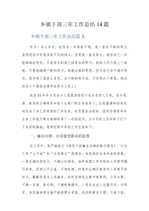乡镇干部三年工作总结14篇.docx
