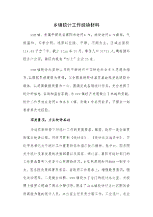 乡镇统计工作经验材料.docx