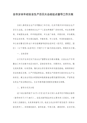 全市岁末年初安全生产百日大会战驻点督导工作方案.docx