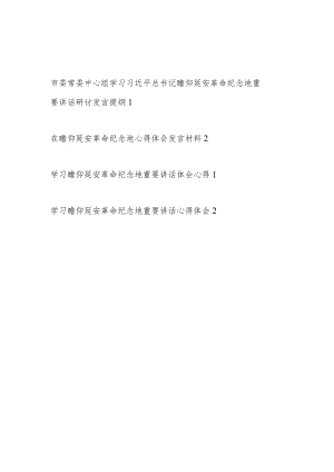 2023党员干部学习瞻仰延安革命纪念地重要讲话体会心得体会研讨发言４篇.docx