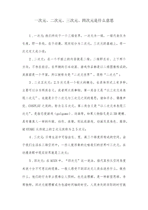一次元是什么意思.docx