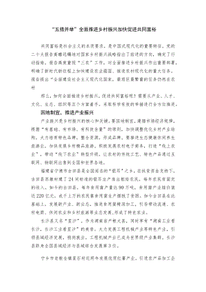 “五措并举”全面推进乡村振兴 加快促进共同富裕.docx