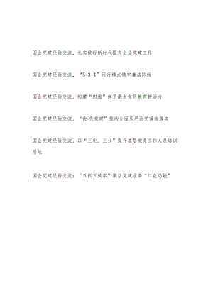 2022－2023年国有企业公司党委党支部党建工作经验交流材料6篇.docx
