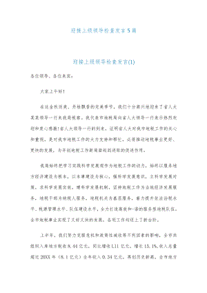 (5篇)迎接上级领导检查发言.docx