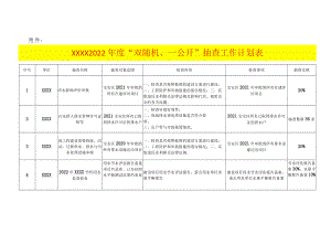 “双随机、一公开”抽查工作计划表.docx