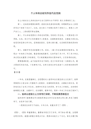 个人年终总结写作技巧及范例.docx