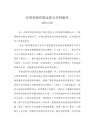 以坚实组织保证助力乡村振兴.docx