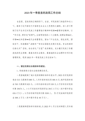 2023年一季度某区县民政局工作总结.docx