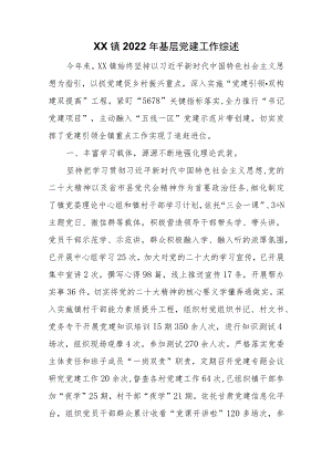 XX镇2022年基层党建工作综述.docx