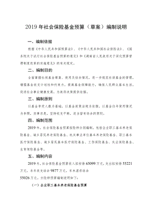 2019年社会保险基金预算(草案)编制说明.docx