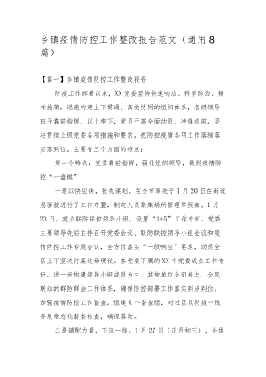 乡镇疫情防控工作整改报告范文(通用8篇).docx