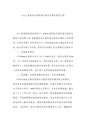 2022基层党支部标准化规范化建设情况汇报.docx