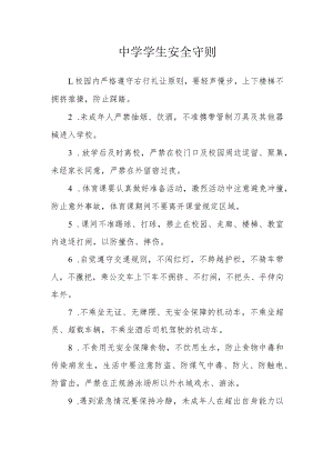 中学学生安全守则.docx