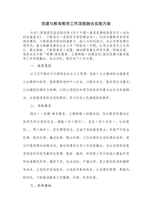 党建与教育教学工作深度融合实施方案.docx